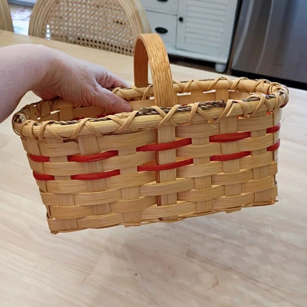 Woven Wicker Basket Farmhouse Country Cottagecore Decor